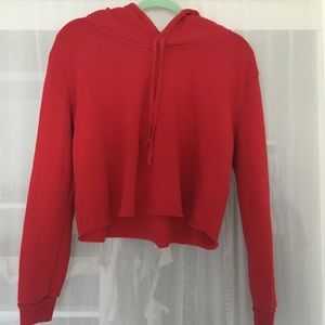 cropped red pacsun hoodie